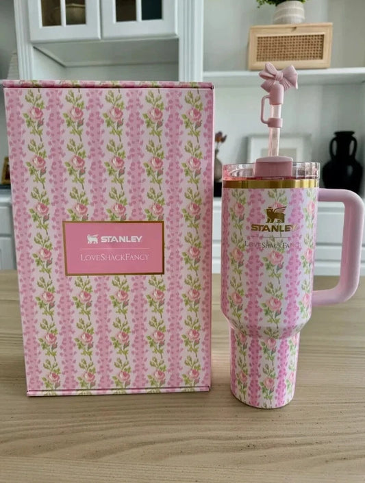 Stanley x Love Shack Fancy Quencher Tumbler 40oz – Rosa Beaux Pink (NEW)