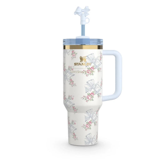 Stanley X Tumbler Love Shack Fancy 40oz Holiday Rosa Beaux Blue